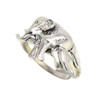Elephant Ring Tribal Temple Jewelry 925 Sterling Silver Animal Engraved E217